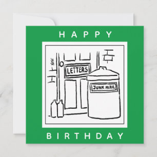 Carte Caricature de courrier indésirable et de poubelle