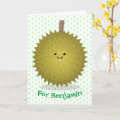 Carte Caricature de durian joyeux (Fleur jaune)