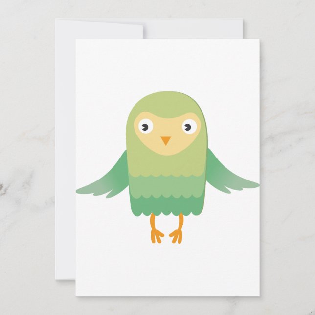Carte Caricature de hibou vert (Devant)