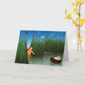 Carte Caricature de la Pâque Moses bébé (Fleur jaune)