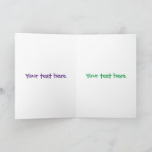 Carte Caricature de lézard de caméléon vert joyeux (Intérieur)