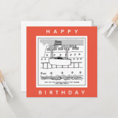 Carte Caricature de navires de croisière (Devant/Arrière en situation)