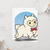 Carte Caricature de Noël Lama (Devant/Arrière en situation)