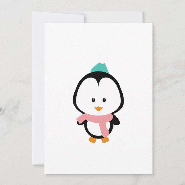 Carte Caricature de pingouin mignon (Devant)