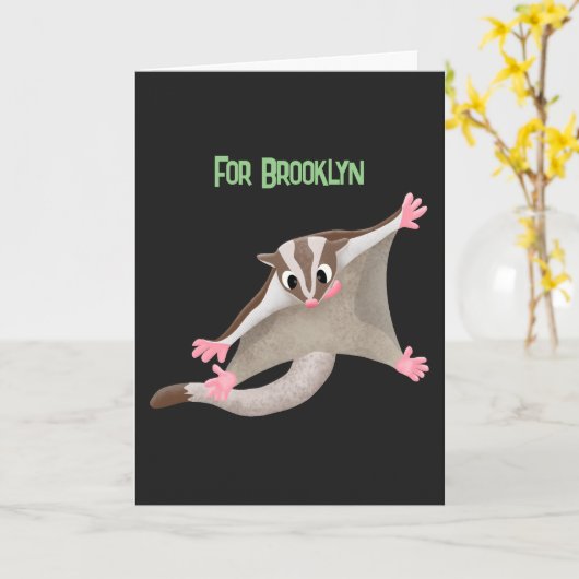 Carte Caricature de planeur de sucre joyeux (Fleur jaune)