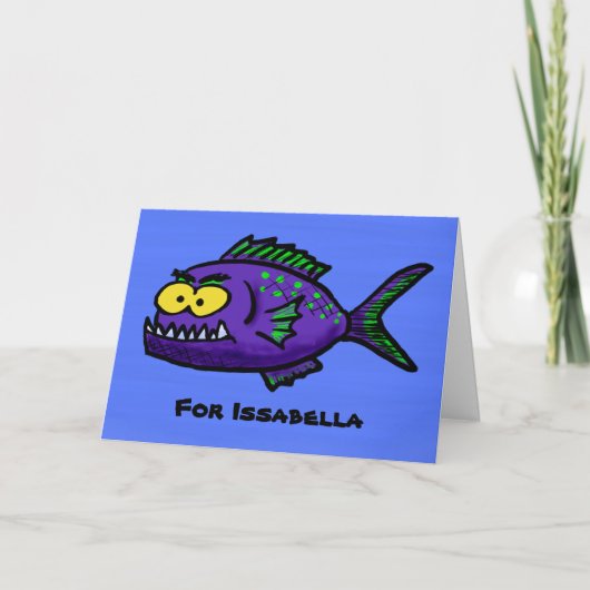 Carte Caricature de poisson de Piranha (Devant)