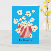 Carte Caricature de pop-corn drôles (Fleur jaune)