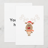 Carte Caricature de rennes mignons (Devant / Derrière)