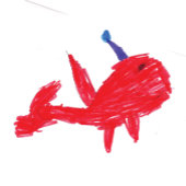 Carte Caricature de requins rouges pour le 3e anniversai