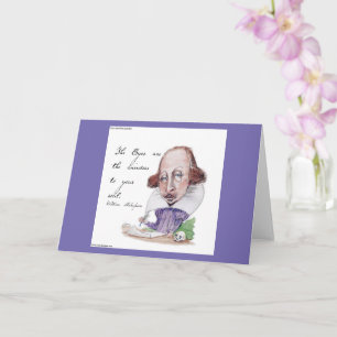 Carte Caricature de Shakespeare & citation de La Tempête