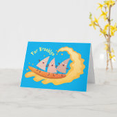 Carte Caricature de surf pour chips de maïs mignonette n (Fleur jaune)