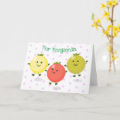 Carte Caricature de tomates cerises mûres (Fleur jaune)