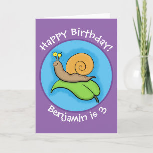 Carte Caricature d'escargot joyeux