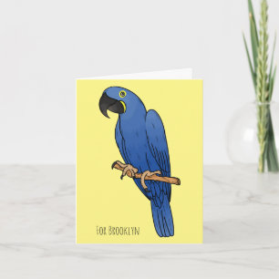 Carte Caricature d'oiseau macaw Hyacinth