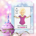 Carte Caricature drôle sarcastique féminine pour son ann<br><div class="desc">Cette carte drôle et sarcastique semble être une carte d'anniversaire encourageante ... . mais attendez la punchline :) Customisez votre message et son nom</div>