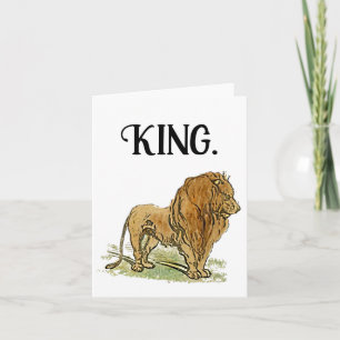 Carte Caricature du roi de la jungle de Lion, Bold Wildl
