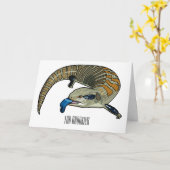 Carte Caricature en bleu (Fleur jaune)