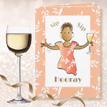 Carte Caricature féminine 50e anniversaire Ethnic Funny<br><div class="desc">Commencez la fête avec cette carte d'anniversaire mignonne et amusante en train de griller ce fabuleux 50 ans. Personnalisez avec son nom et un message</div>