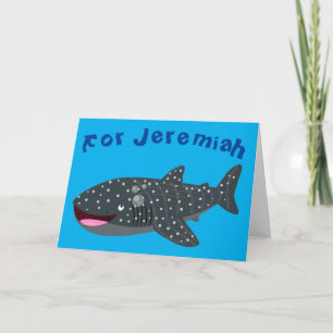 Carte Caricature joli requin baleine joyeux