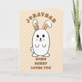 Carte Caricature Jolie Lapin Un Lapin Vous Aime Annivers (Devant)