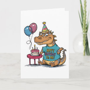 Carte caricature mignonne komodo dragon anniversaire