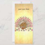 Carte Caricature mignonne Thanksgiving Turquie (Dos)