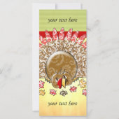 Carte Caricature mignonne Thanksgiving Turquie (Devant)