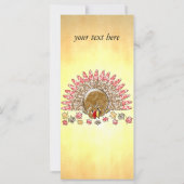 Carte Caricature mignonne Thanksgiving Turquie (Dos)