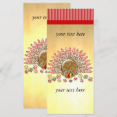 Carte Caricature mignonne Thanksgiving Turquie (Devant / Derrière)