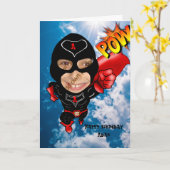 Carte Caricature photo - Le visage dans le trou (Fleur jaune)