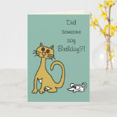 Carte Caricature pour chats et souris débile Amusant Ann (Fleur jaune)