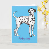 Carte Caricature pour chien dalmate (Fleur jaune)