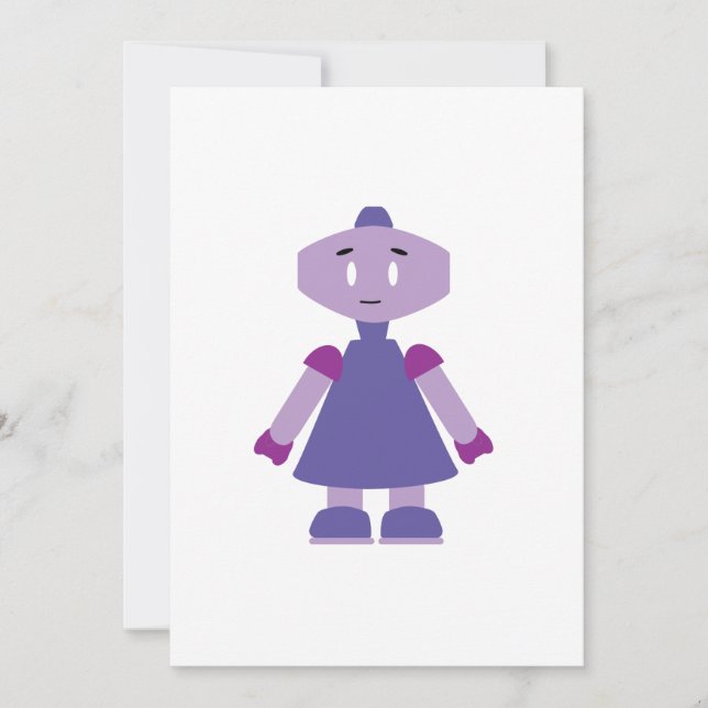 Carte Caricature pour fille de robot (Devant)
