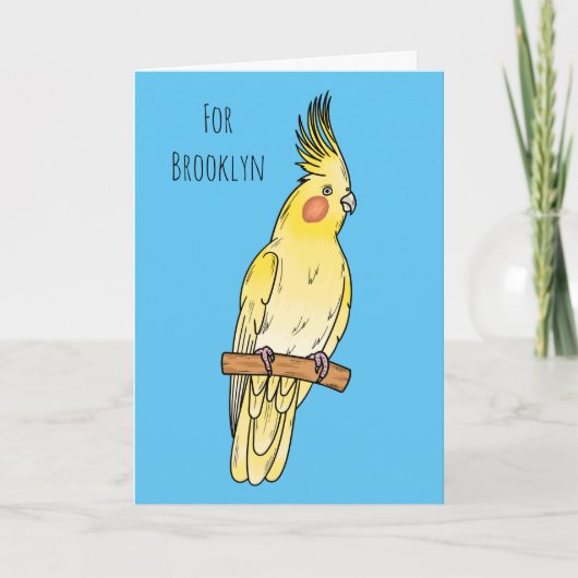 Carte Caricature pour oiseaux Cockatiel (Devant)