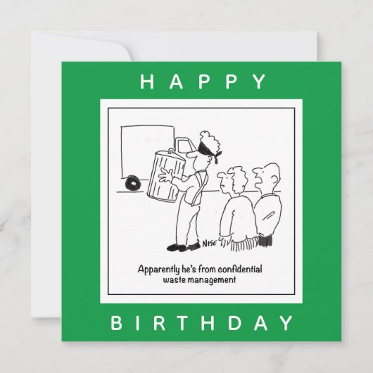 Carte Caricature sur la gestion confidentielle des déche (Devant)