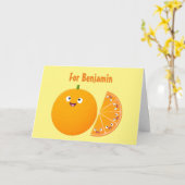 Carte Caricature sur les agrumes d'orange (Fleur jaune)