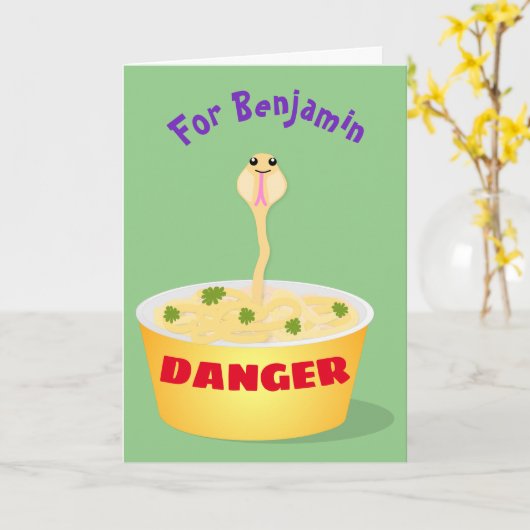 Carte Caricature sur les serpents de nouilles mûres humo (Fleur jaune)