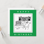 Carte Caricature théâtrale en canne (Devant/Arrière en situation)