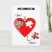 Carte Caricature Vous Me Complétez Puzzle Coeur Annivers (Devant)