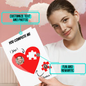 Carte Caricature Vous Me Complétez Puzzle Coeur Annivers