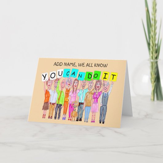 Carte Caricatures de personnes encourageant (Devant)