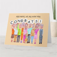 Caricatures de personnes souhaitant félicitations