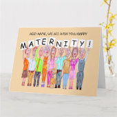 Carte Caricatures de personnes souhaitant une maternité (Fleur jaune)