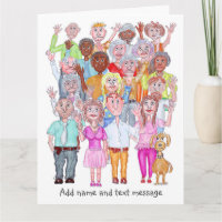 Caricatures de personnes tristes qui agitent la ma