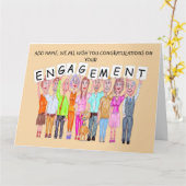 Carte Caricatures, félicitations du peuple pour le fianç (Fleur jaune)