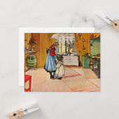 Carte Carl Larsson art : La cuisine, peinture populaire (Devant/Arrière en situation)