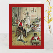 Carte Carl Larsson peinture, Noël matin (Fleur jaune)