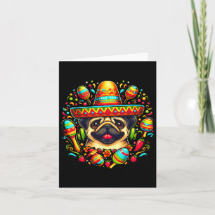 Carte Carlin amusant Cinco De Mayo Cute Chien Mexicain S