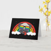 Carte Carlin arc-en-ciel mignon (Fleur jaune)