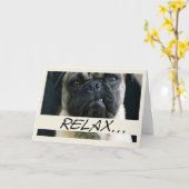 Carte Carlin Chien Anniversaire (Fleur jaune)
